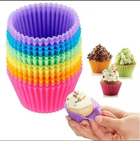 Cupcake Reusable Moulds Set of 12pcs Non Stick Food Grade Silicone Baking Cups- Furaha Finds Kenya