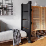 Furaha Finds 4-Step Black Foldable Ladder – 100cm heavy-duty alloy step ladder with rust-proof coating