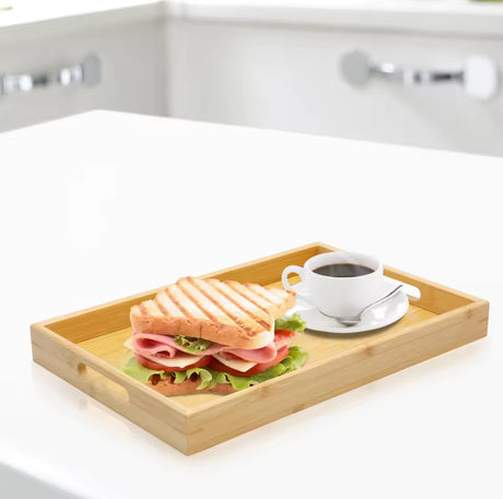 Furaha Finds 3 in 1 bamboo serving tray set eco-friendly, stylish, and perfect for serving meals, snacks, and drinks at home or events.