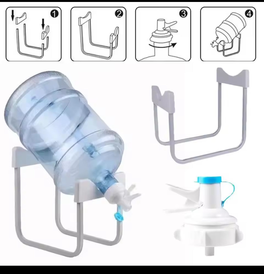 Furaha Finds detachable water stand and dispenser pump in grey. Portable, easy-to-use manual water dispenser