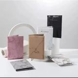 Leather Passport Cover with Marble Effect Stylish and Durable Travel Accessory 20x14cm