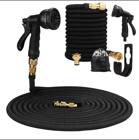 Furaha Finds telescopic hose and water gun kit expandable and durable with high-quality ABS plastic aluminium and 5000D polyester braiding