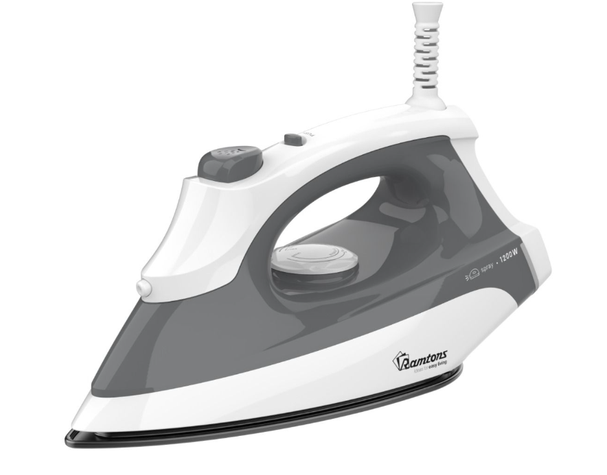 Dry Iron with Spray RM/777 – 1200W White/Grey Non-Stick Soleplate Iron