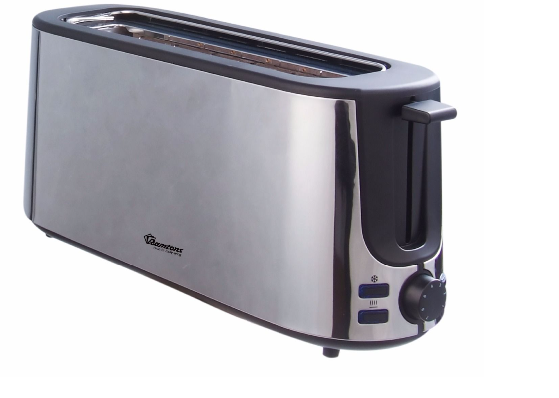 2 Slice Wide Slot Pop Up Toaster RM/586 Stainless Steel with Bun Warming Rack – 1000W (Out of Stock)