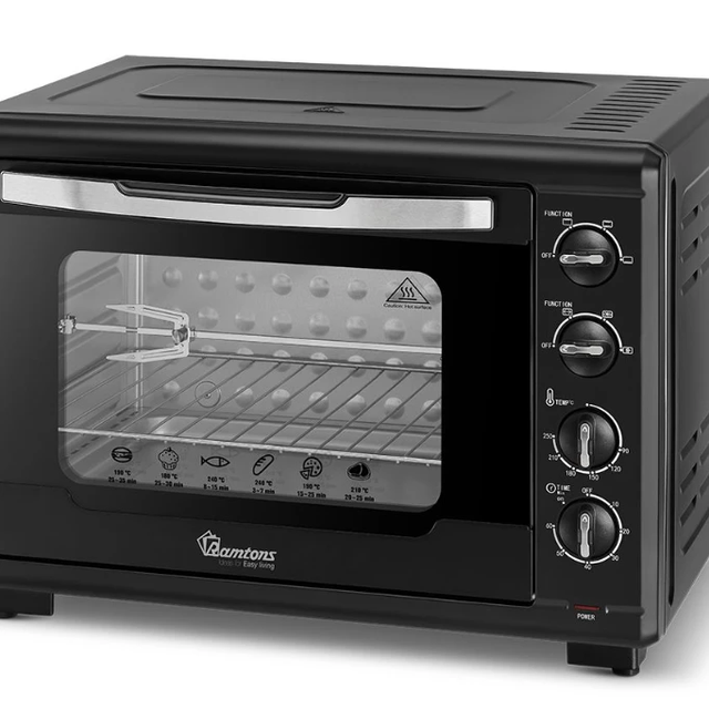 55L Full Size Black Oven Toaster RM/587 with Convection and Double Grill oven toaster Countertop & Toaster Ovens