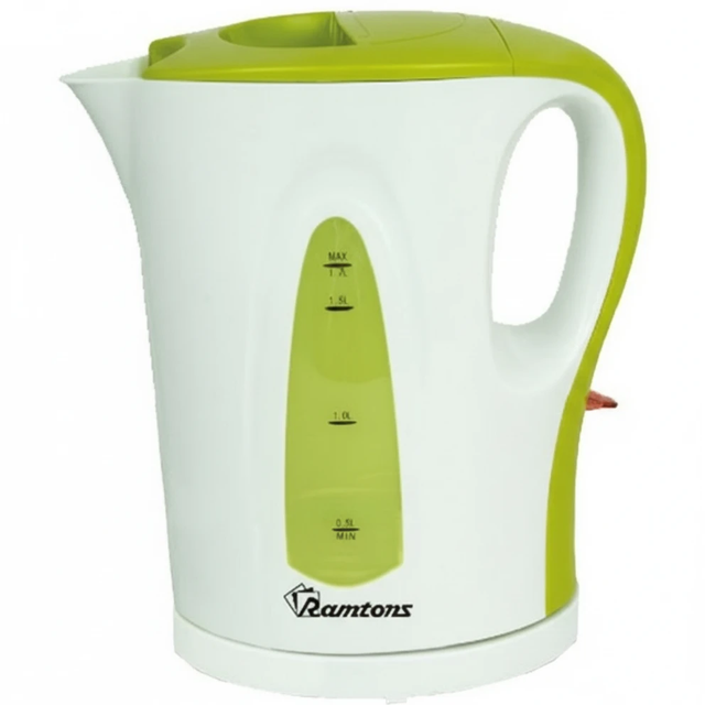 Cordless Electric Kettle 1.7 Liters White and Green - RM/349 Kitchen Appliances Electric Kettles