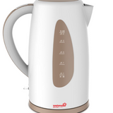 Cordless Electric Kettle 3 Liters White & Brown - 2200W Large Capacity