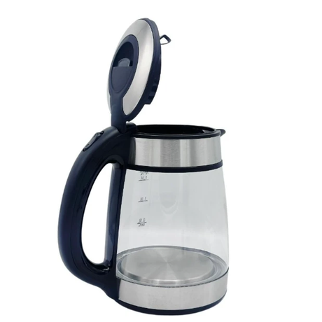 Cordless Glass Jug Kettle 1.7 Liters - 2200W with LED Indicator Ring Kitchen Appliances Electric Kettles