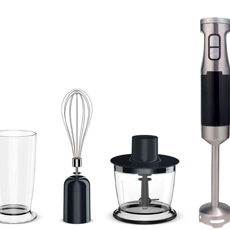 3-in-1 Hand Blender 600W - Stainless Steel with Whisk & Chopper Kitchen Appliances Food Blenders