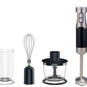 3-in-1 Hand Blender 600W - Stainless Steel with Whisk & Chopper Kitchen Appliances Food Blenders