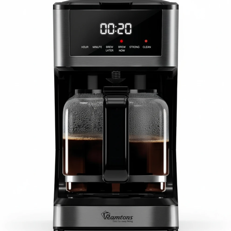 Coffee Maker - 900W 1.8L with LED Display & Timer Kitchen Appliances Drip Coffee Makers