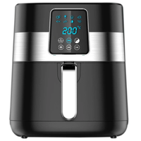 Oil Free Digital Air Fryer Black - 1300W with Adjustable Temperature Kitchen Appliances Air Fryers