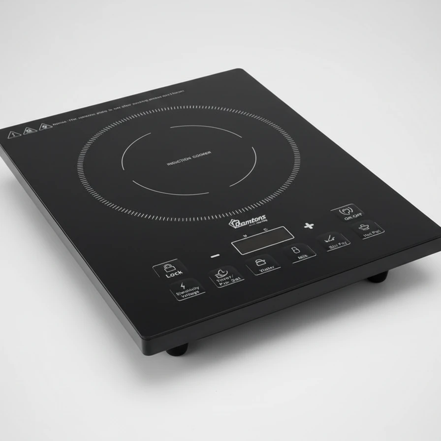 Induction Cooker + Free Non Stick 24 CM Pan Inside Black - RM/381 Kitchen Appliances Cooktops