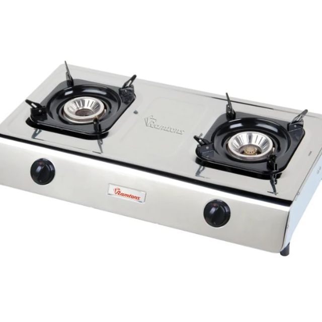Gas Cooker 2 Burner Stainless Steel - RG/518 Kitchen Appliances Cooktops