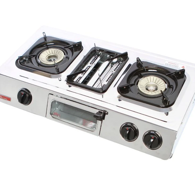 Gas Cooker 2 Burner Stainless Steel - RG/504 Kitchen Appliances Cooktops