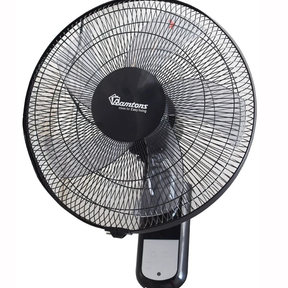 Black Wall Fan 16" 3 Speed with Remote - RM/676 Home Appliances Wall Mount Fans