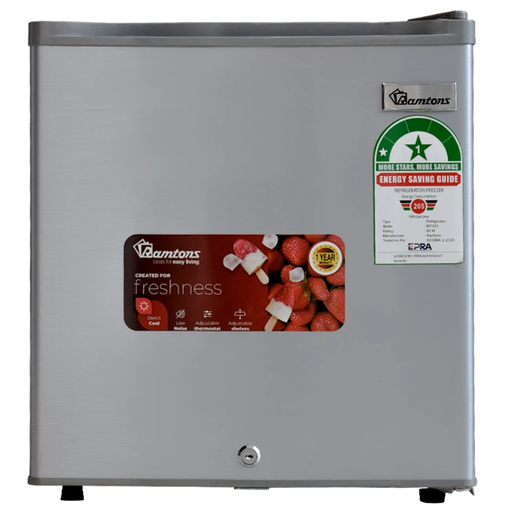 40 Liters Bar Fridge, Silver - RF/213 Home Appliances Refrigerators