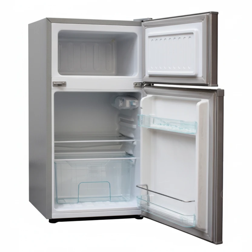 90 Litres Double Door Direct Cool Fridge, Silver - RF/222 Home Appliances Refrigerators