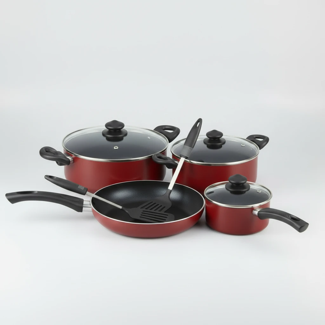 Maroon 8 Piece Cookware Set Master Chef - RT/108 Cookware Cookware Sets