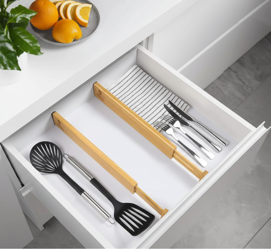 Multifunctional Bamboo Drawer Dividers Set of 4