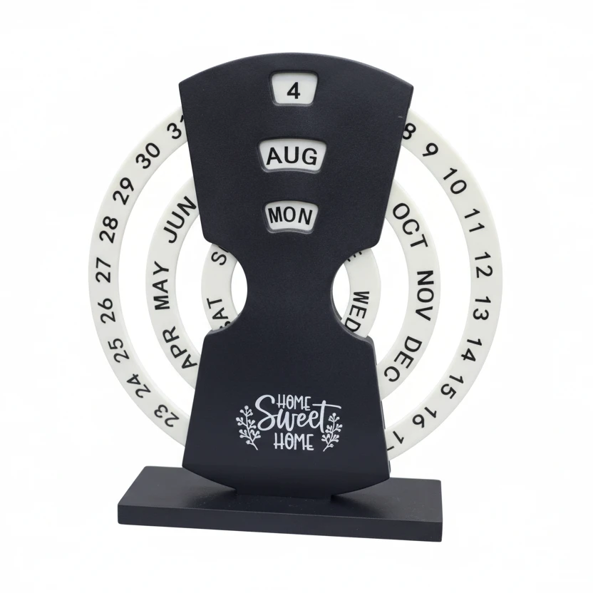 Creative Manual Rotating Calendar Hard Plastic Home Decor Desk Calendars