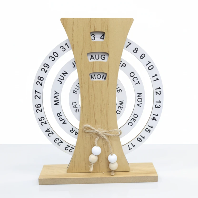 Creative Manual Rotating Calendar Hard Plastic Home Decor Desk Calendars