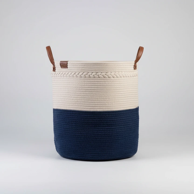 Cotton Rope Basket Large Storage with Handles Home & Organization Household Storage Containers