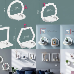 Creative Wall-Mounted Floating Shelf PVC Wood Decoration Home Decor Floating Wall Shelves & Ledges