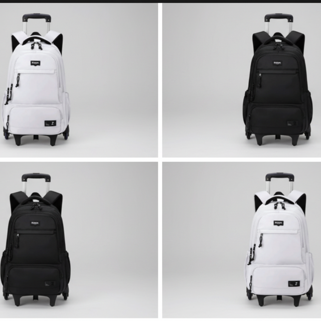 Rolling Trolley School Bag Waterproof Wheeled Backpack 43x23x34cm