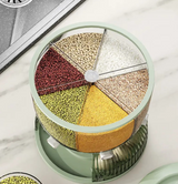 2 in 1 Partitioned Air Tight Rotating Cereals Dispenser with Egg Holder