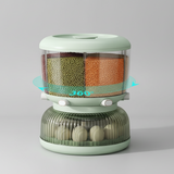 2 in 1 Partitioned Air Tight Rotating Cereals Dispenser with Egg Holder