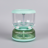 2 in 1 Partitioned Air Tight Rotating Cereals Dispenser with Egg Holder