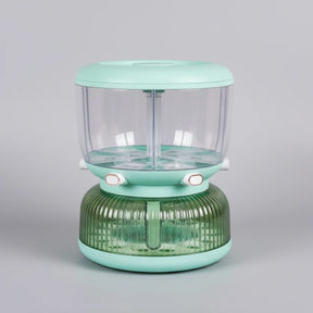 2 in 1 Partitioned Air Tight Rotating Cereals Dispenser with Egg Holder Kitchen & Dining Food Storage Containers