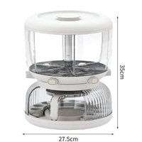 2 in 1 Partitioned Air Tight Rotating Cereals Dispenser with Egg Holder Kitchen & Dining Food Storage Containers