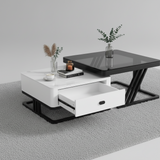 2 in 1 Classic Side Table Modern Marble Round Coffee Table Multifunction