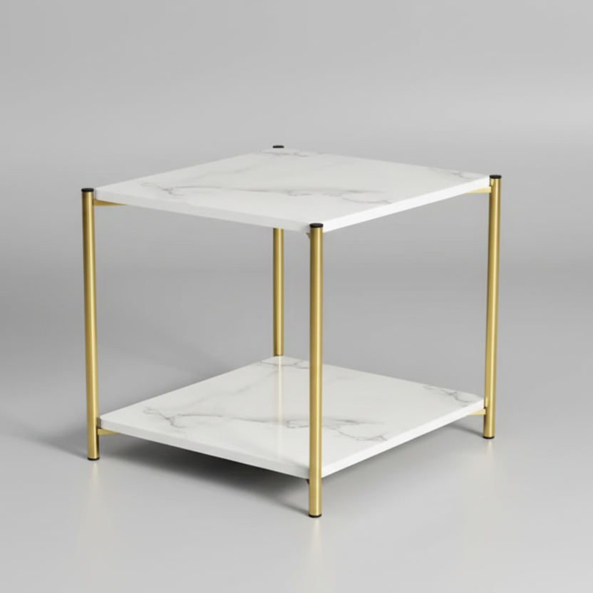 High-End Luxurious and Simple Side Table 2 Tier Storage
