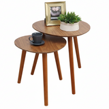 2pc Set Coffee Table Solid Wood Nesting Tables
