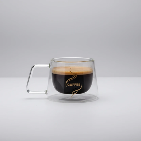 2pcs Heat-Resistant Double Wall Glass Coffee Mug 200ml Borosilicate Kitchen & Dining Mugs