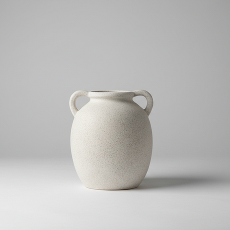 Dual Ear Handle Ancient Greek Vase Style Indoor Ceramic Pot