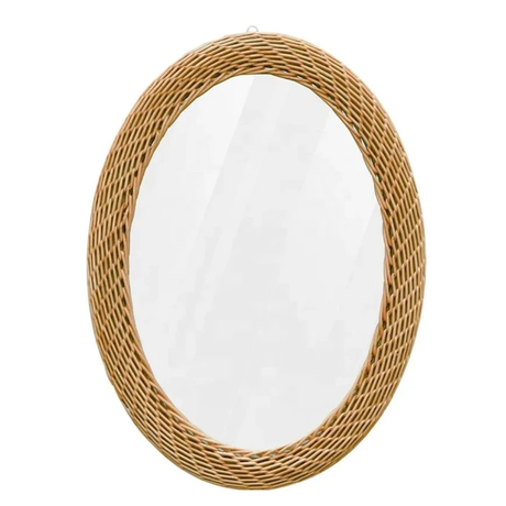 Modern Oval Rattan Bamboo Decorative Mirror 60x50cm Home Decor Mirrors