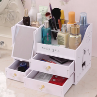 Multi-Storey Make-Up Organizer Drawer with Mirror Home & Garden Household Storage Drawers