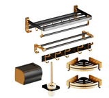 7pcs Gold Multifunctional Aluminum Bath Towel Storage Rack Set