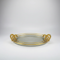 High Quality 3pc Acrylic Tray Set with Gold Handles Home Decor Serving Trays