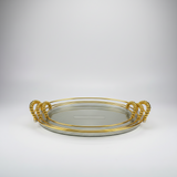 High Quality 3pc Acrylic Tray Set with Gold Handles