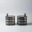 Water Ripple Rotating Jewellery Box 3-Tier with Silver Bear Home & Garden Jewelry Boxes