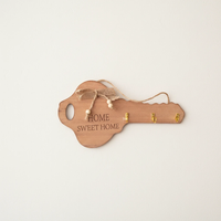 Rustic Wood Wall Mounted Key Holder Home & Garden Storage Hooks & Racks