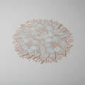 Round Lace Mats 6 Pieces Set - 35cm Gold & White Floral Nordic Design Kitchen & Dining Placemats
