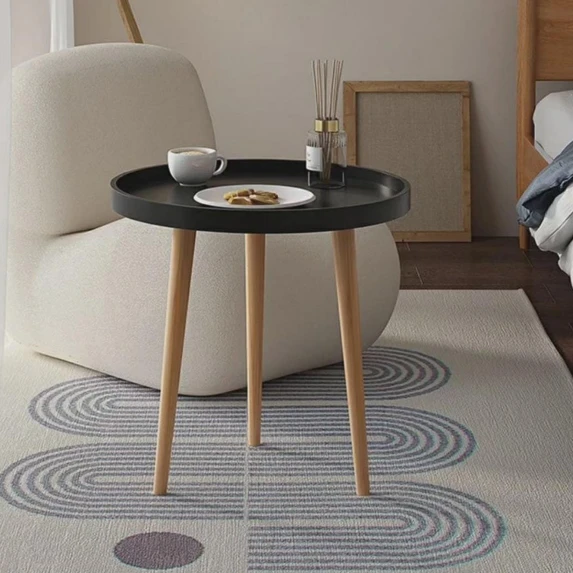 Nordic Style Round Coffee Tables - Black Minimalist 40x44cm Furniture Coffee Tables