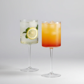 Champagne Flutes - 450ml Clear & Gold Pair Kitchen & Dining Champagne Glasses