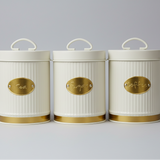 3pc Alloy Canister Set - 500g Black & White Minimalist Design Kitchen & Dining Food Storage Containers
